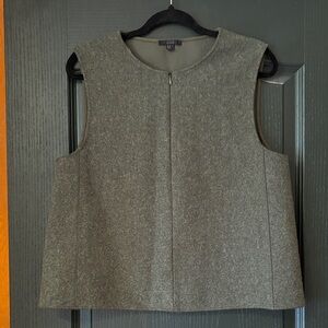COS forest green wool minimalist Sleeveless Top with small zipper